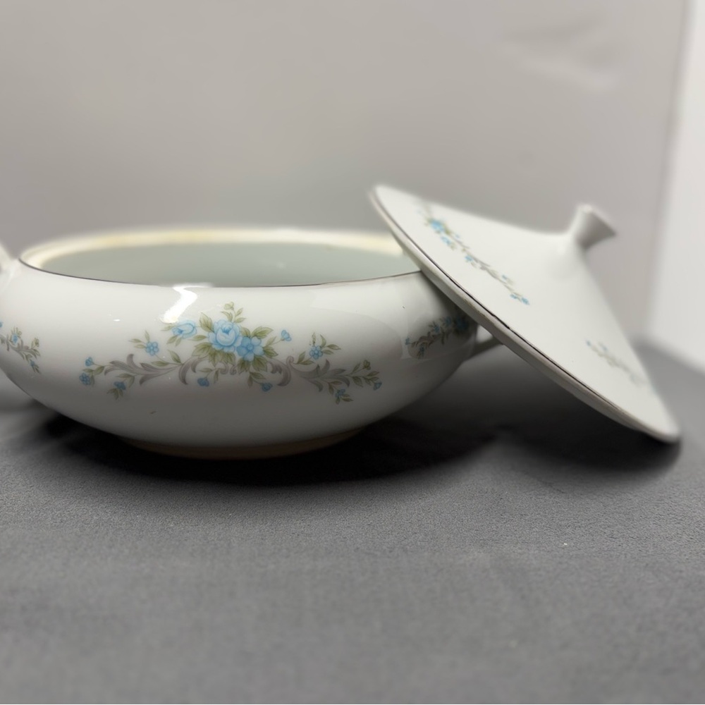 Floral Ceramic Serving Bowl with Lid